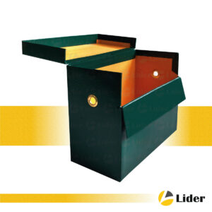 Caja archivadora prensada color verde